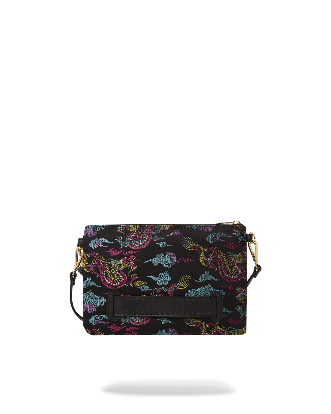 EMBROIDERED DRAGONS CROSSOVER CLUTCH