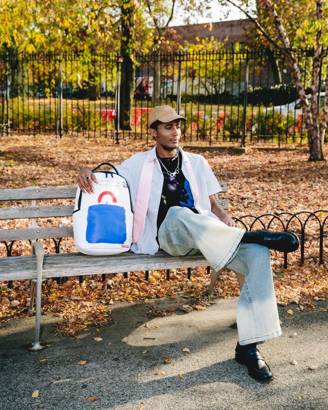 KEITH HARING BIG BLUE PURSE ART BACKPACK