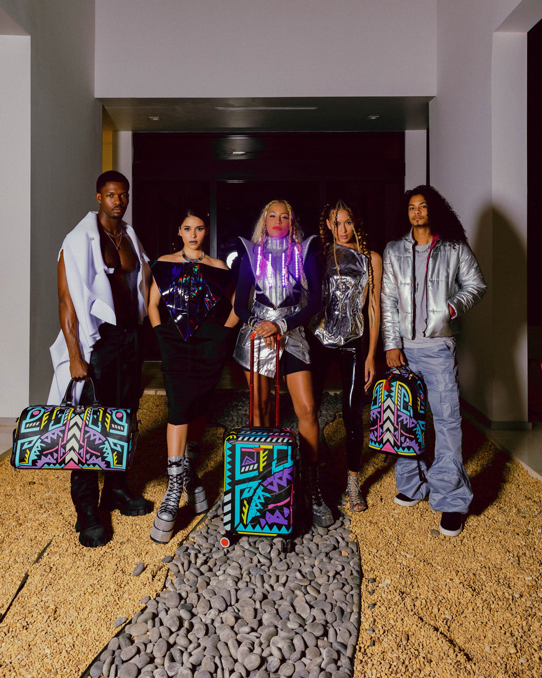 A.I. PATH TO THE FUTURE III HARDSHELL CARRY-ON LUGGAGE - SANDFLOWER COLLAB