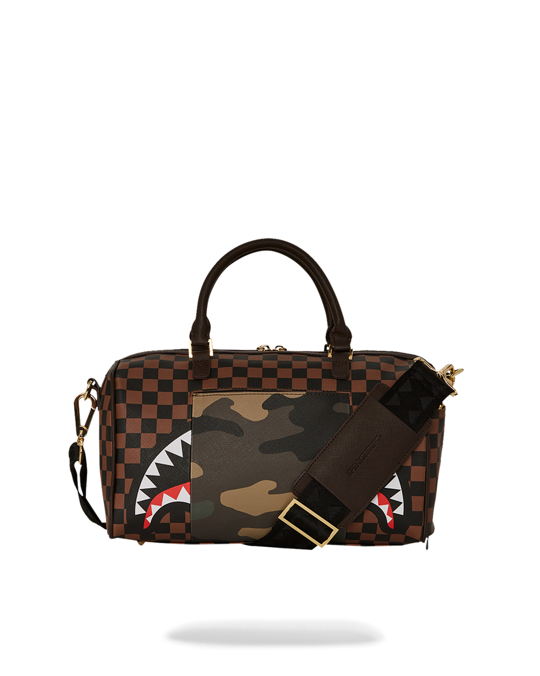 EXTERIOR GOLD ZIP POCKET SHARKS IN PARIS MINI DUFFLE